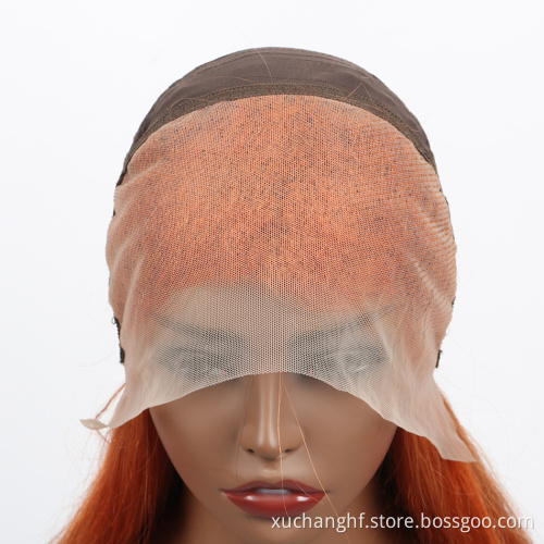Ginger Red Orange HD Lace Front Wig , 99j Red Color Human Hair Wigs For Black Woman , Orange Color Wig Lace Front Human Hair